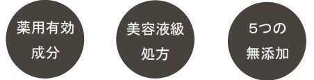 薬用有効成分 美容液級処方 5つの無添加