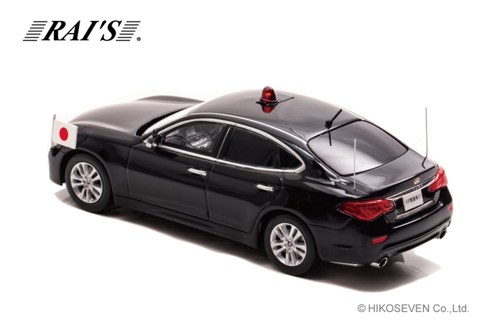 1/43 日産 フーガ 370GT (Y51) 2018 警察本部警備部要人警護車両 (国旗掲揚仕様):左後