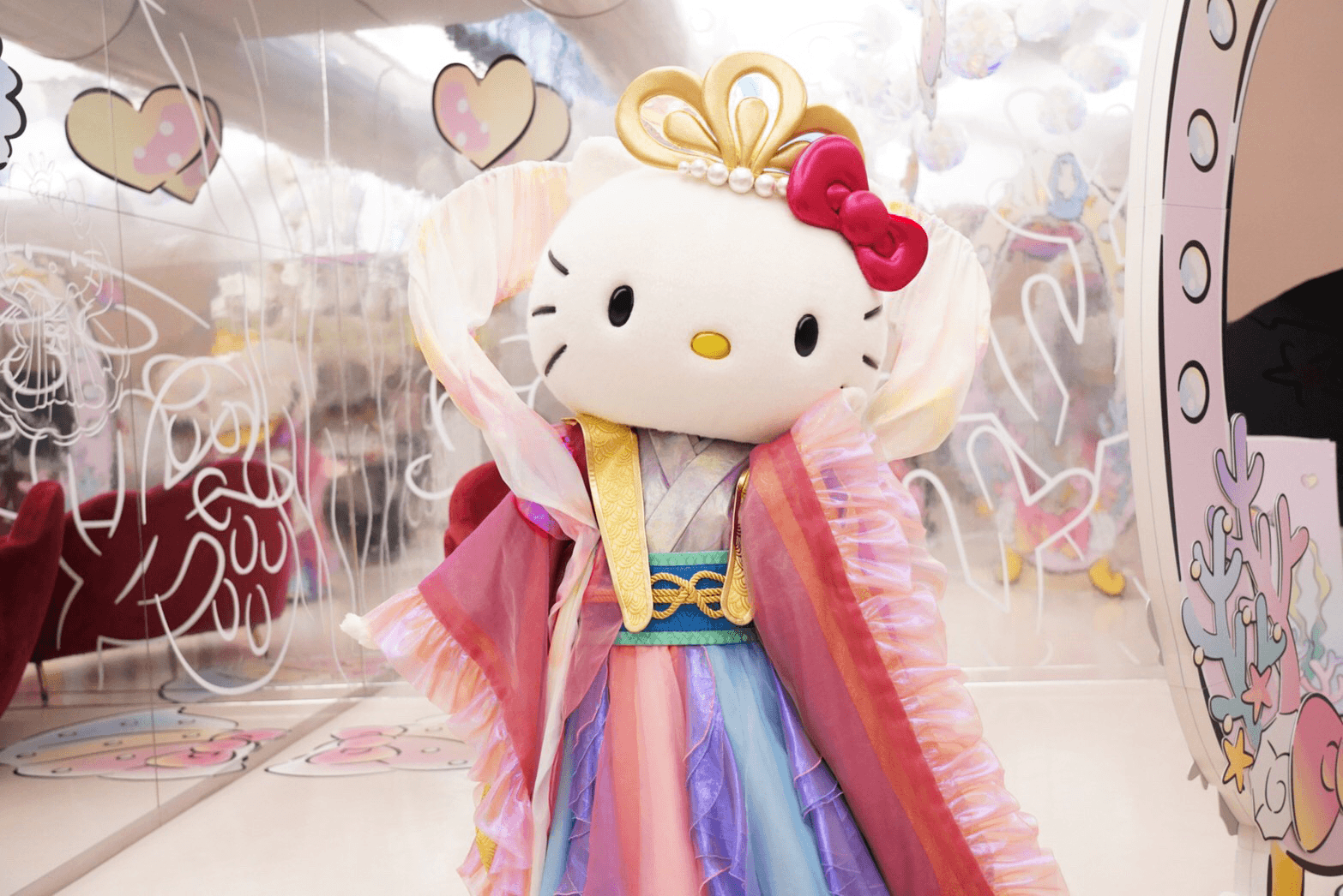▲レストランでも乙姫になったハローキティに会える