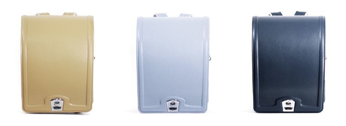 ランドセル「アタラ」 左から「kinomi」「izumi」「kokage」