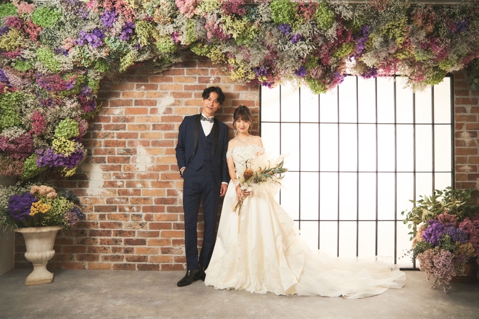 レンガ＆ドライフラワー