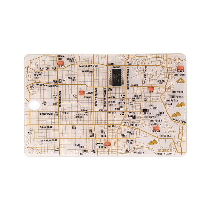 FLASH 京都回路地図 LED6 ICカードケース 白