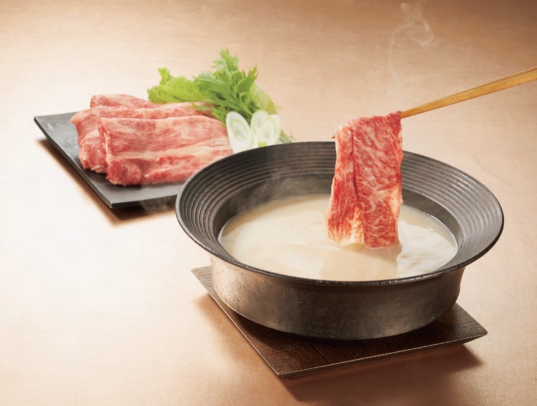 <磨匠ながやま>牛骨スープで食べる和牛サーロインしゃぶしゃぶセット