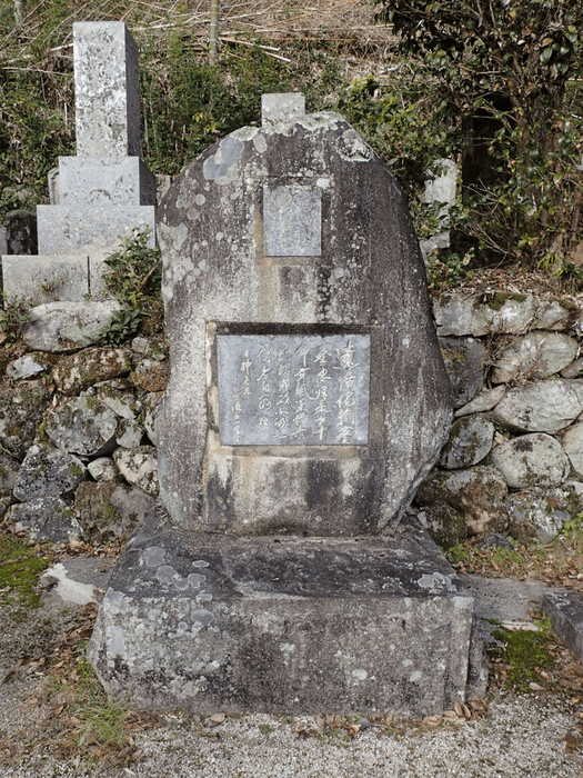 利元寺に残るシラガブドウの碑(全景)