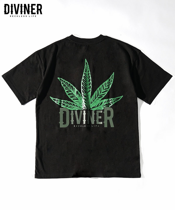 【420WEED】Two Pattern Logo Weed TEE(ブラック)