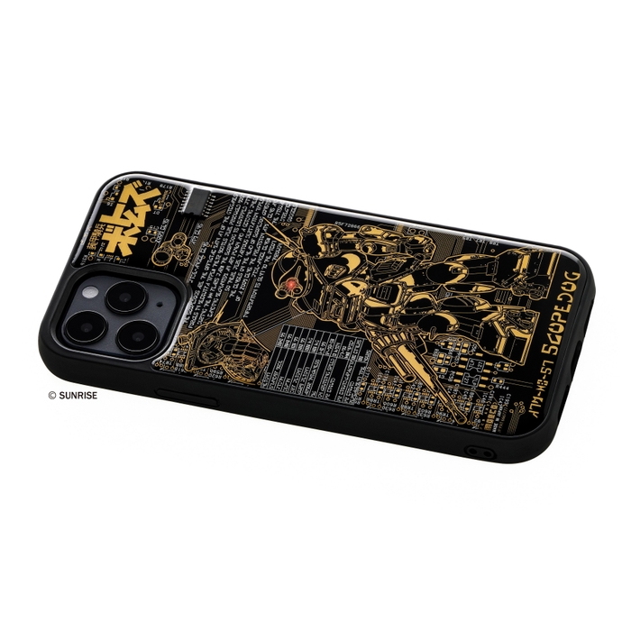 FLASH スコープドッグ 基板アート iPhone 12/12 Proケース 黒 ななめ