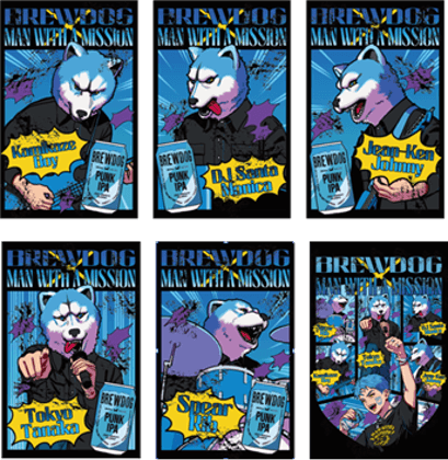 BREWDOG × MAN WITH A MISSION コラボステッカー（全6種）