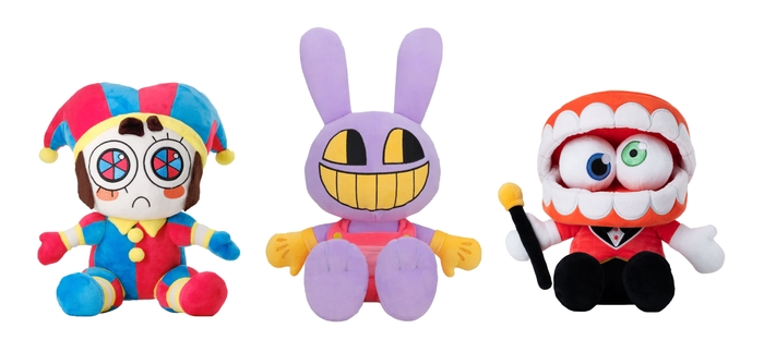 <アメイジングデジタルサーカス ぬいぐるみ(ポムニ/ジャックス/ケイン)商品画像>