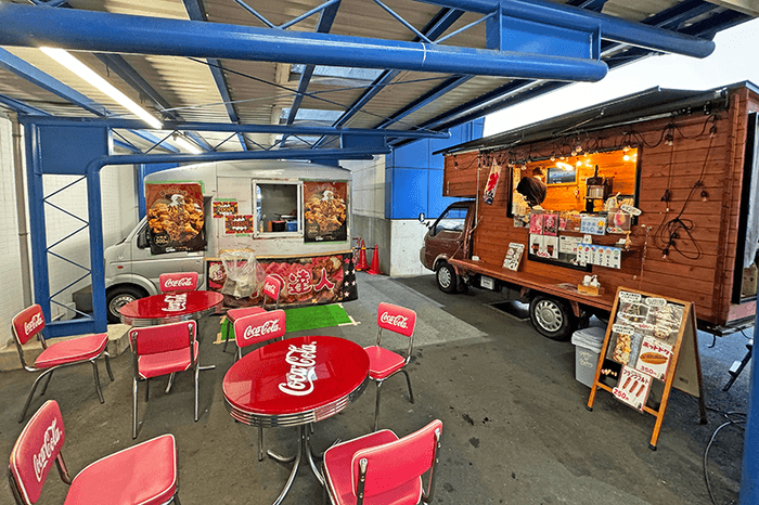 出張販売:DICE(ダイス)様の唐揚げ店、清水商店様のキッチンカー
