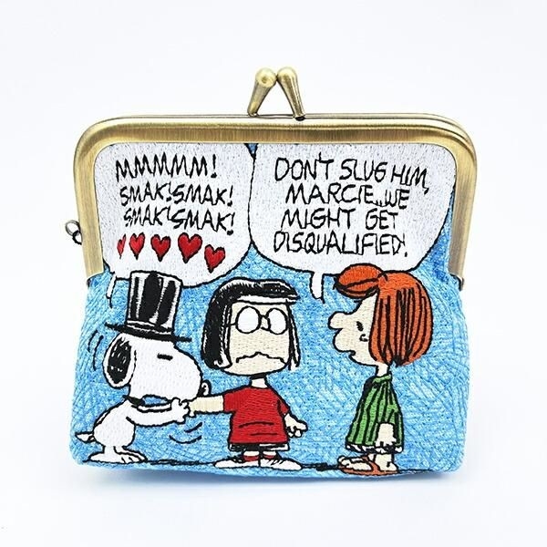 スヌーピーのレトロポップな刺繡がま口