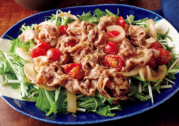 「豚の蒸ししょうが焼き」(一般的なレシピより100kcalダウン)