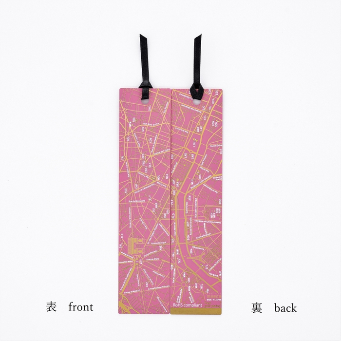 Paris回路地図 基板アート栞 ピンク 両面