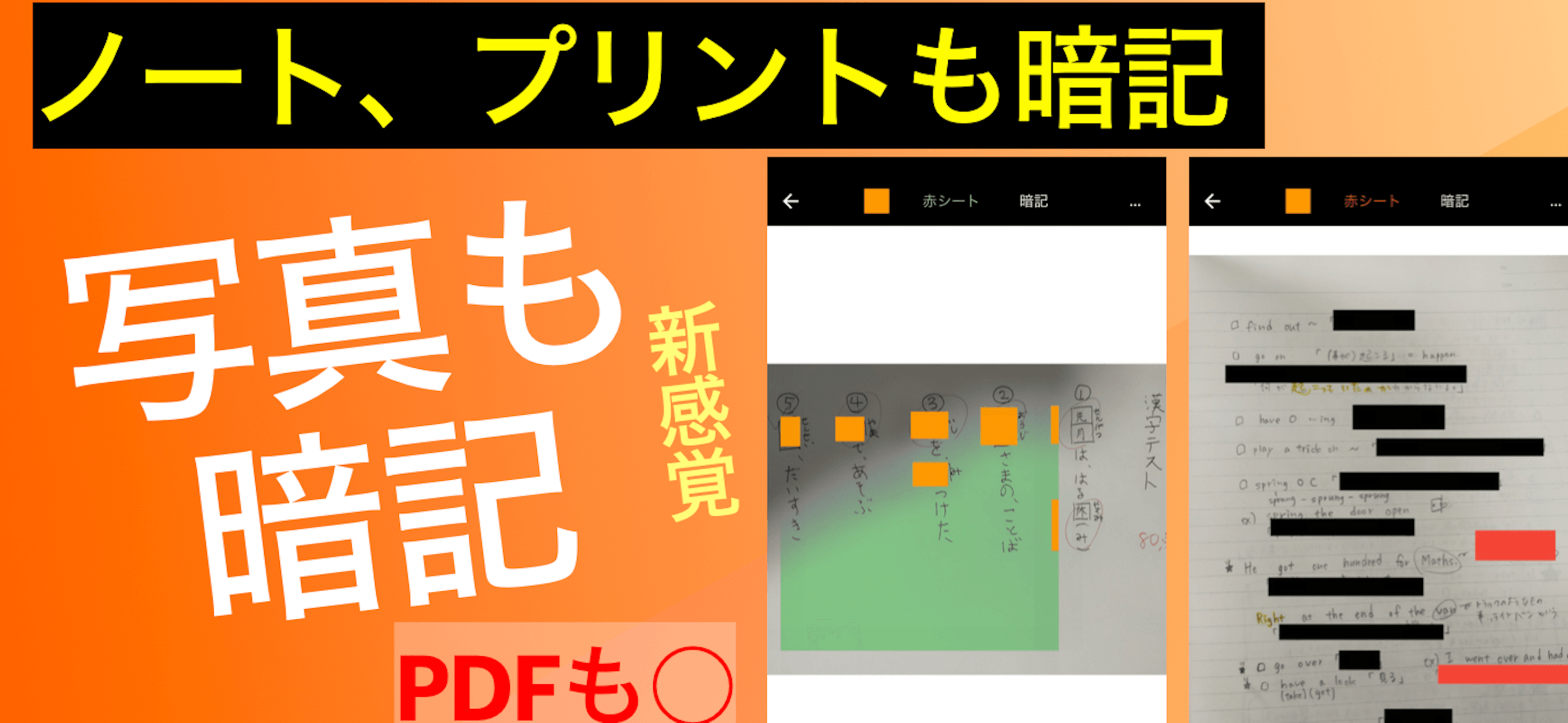 写真も暗記できる赤シートアプリ カクセル