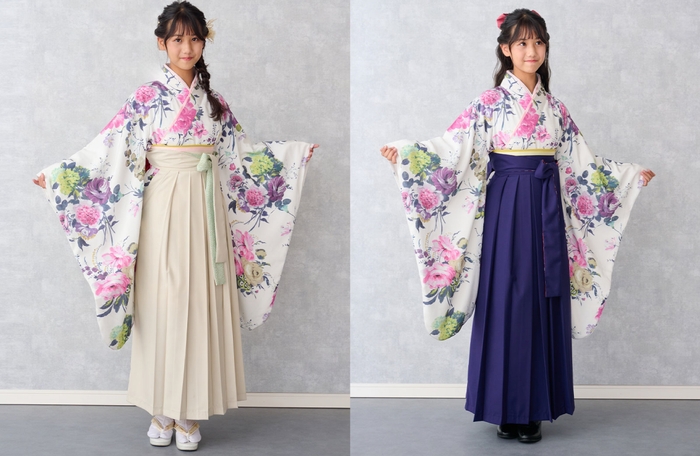 (左)アムラパリローズ×アイボリー　(右)アムラパリローズ×パープル