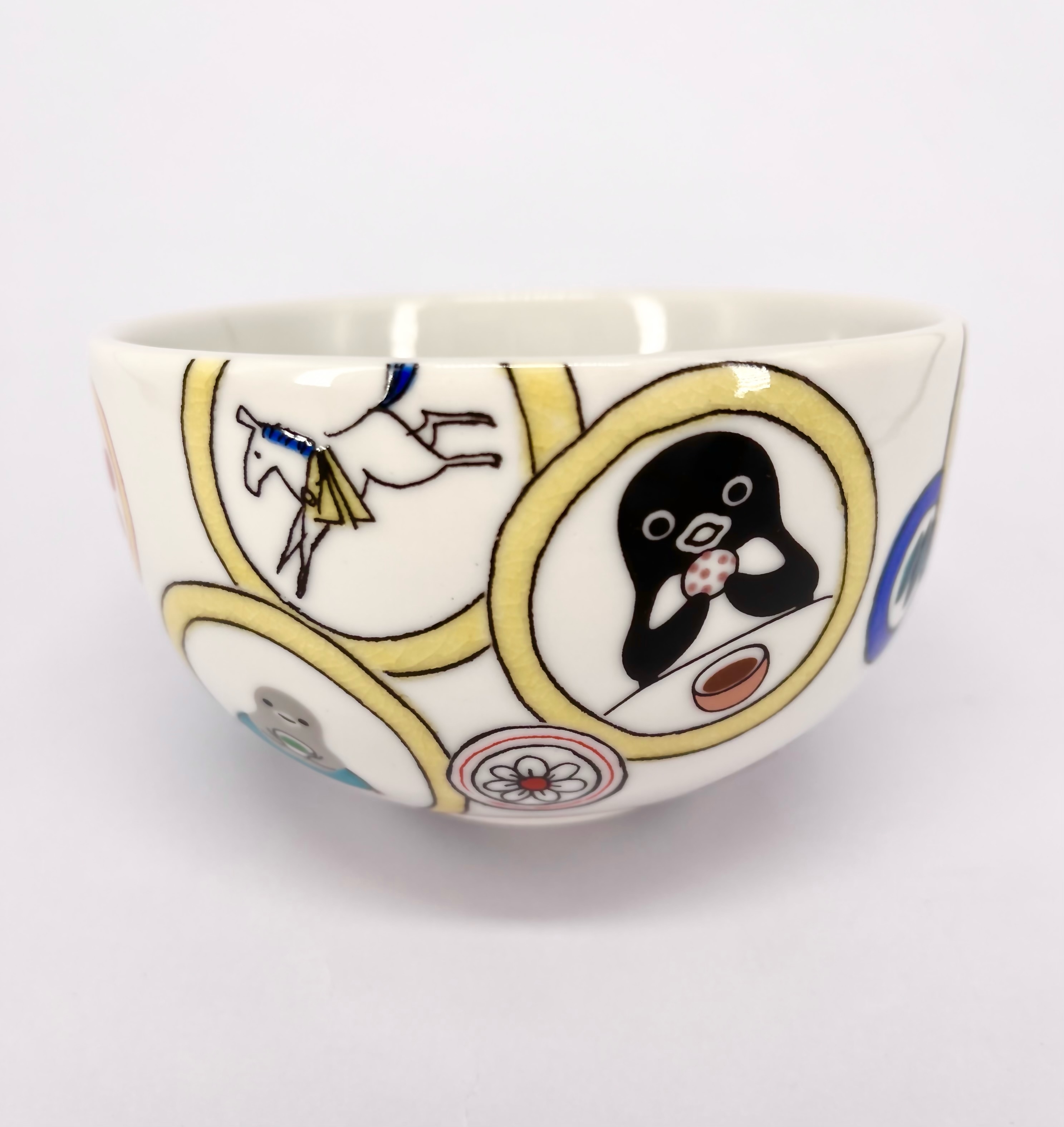 九谷焼 抹茶碗「お茶を楽しむ」直径11.5×高さ7cm 88,000cm