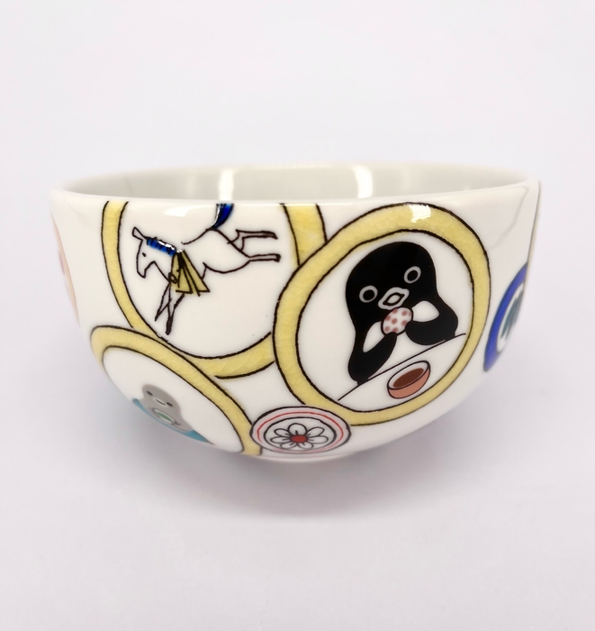 九谷焼 抹茶碗「お茶を楽しむ」直径11.5×高さ7cm 88,000cm