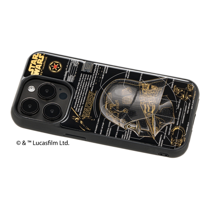FLASH Darth Vader 基板アート iPhone 15Proケース ななめ