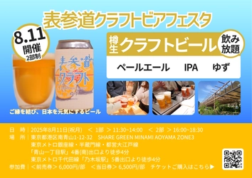 第4回表参道クラフトビアフェスタ開催！ クラフトビール飲み放題で夏の思い出を