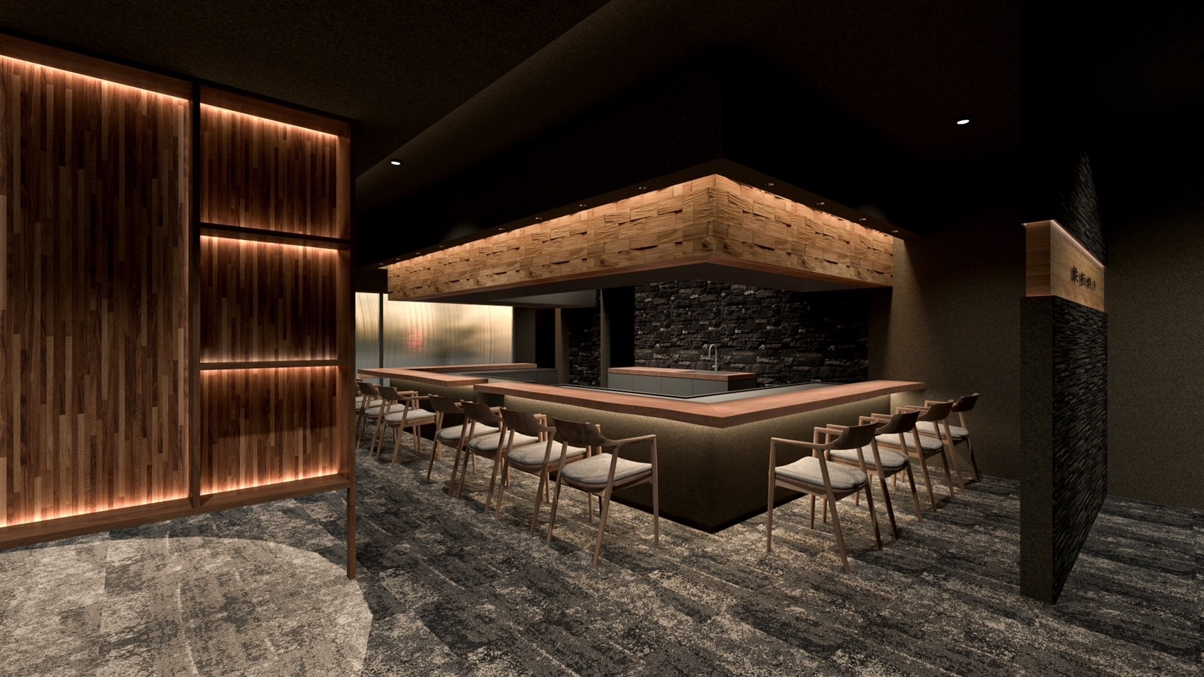 淡路 鉄板焼 レストラン 輝光 内観 カウンターイメージ