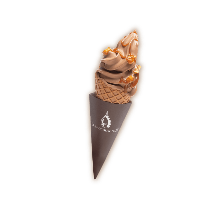 <ル ショコラ ドゥ アッシュ>秋のトッピングソフト「キャラメルナッツ」