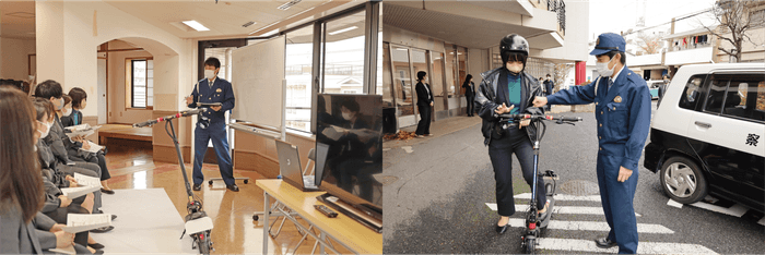 左:講習会の様子 右:試乗会の様子