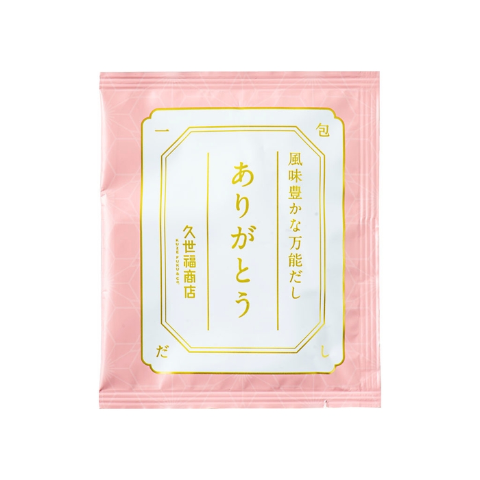 風味豊かな万能だし ありがとう(一包):140円(税込)