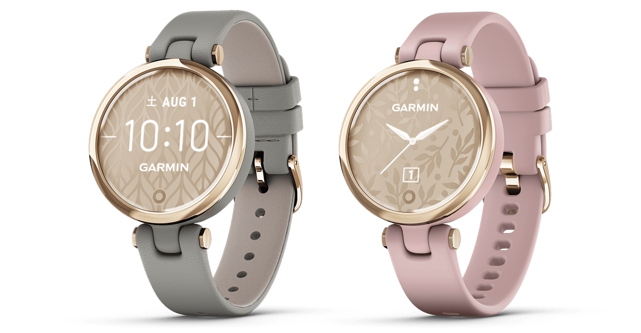 左から、Lily Classic Grey Leather/Cream Gold、Lily Sport Dust Rose/Cream Gold