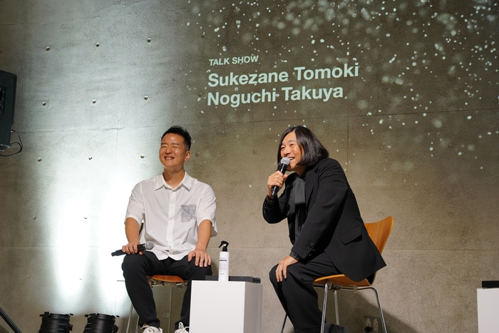(左)バルクオム 代表取締役CEO 野口 卓也(右)スタイリスト/ファッションエディターの祐真 朋樹氏