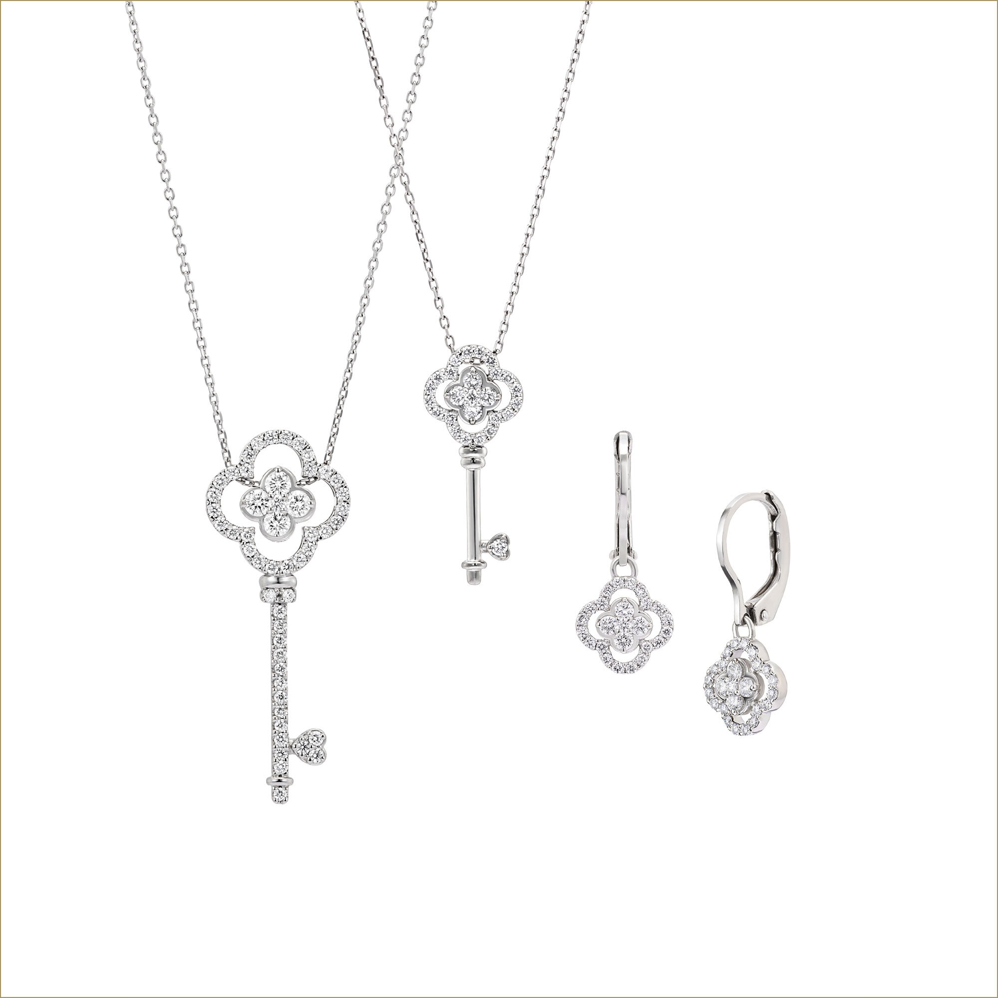 Pt950 ダイヤモンド ネックレス、ピアス