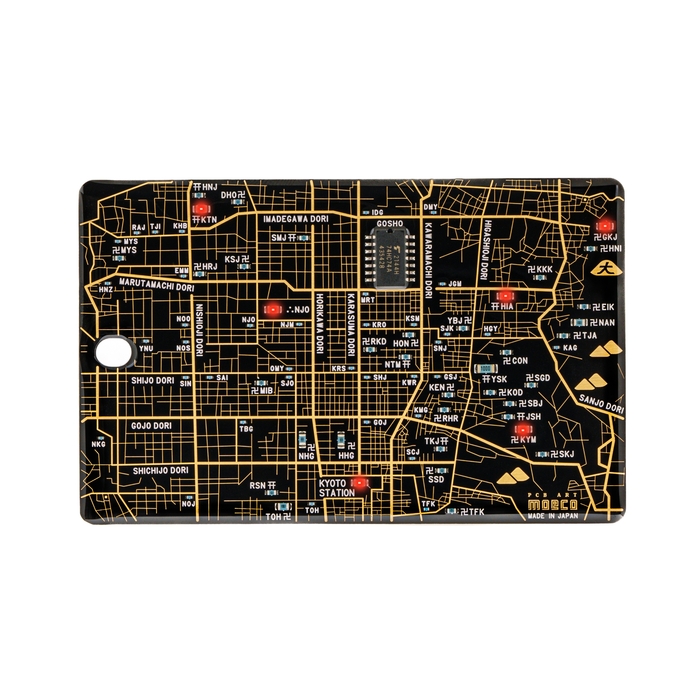 FLASH 京都回路地図 LED6 ICカードケース 黒