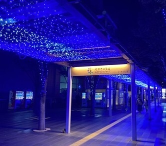 けやきひろば2階カーテンライト