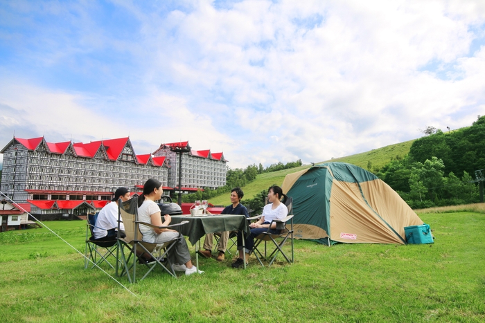 ホテル目の前でお手軽キャンプ