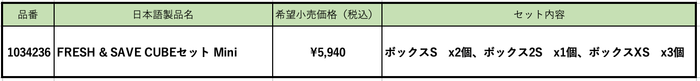 FRESH & SAVE CUBEセット Mini