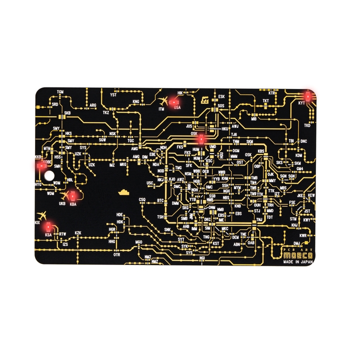 FLASH 関西回路線図 バッグタグ 黒 LED