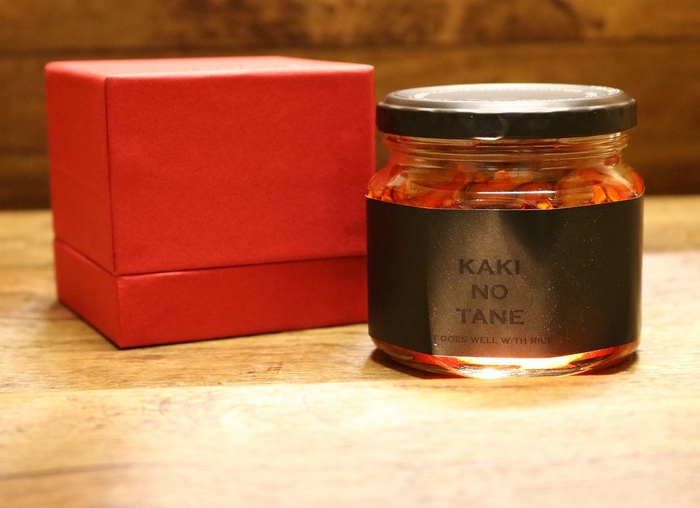 ハート型柿の種のオイル漬け にんにくラー油