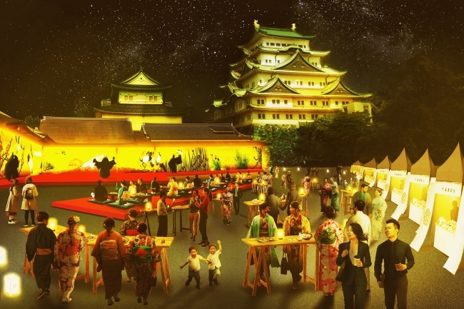 尾張名古屋の過去・現在・未来を巨大なプロジェクションによって表現。狩野派絵師が描いた障壁画をモチーフとした歴史絵巻が本丸御殿に映し出される。