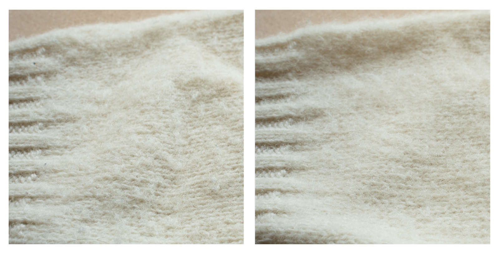 左:お手入れ前 右:お手入れ後