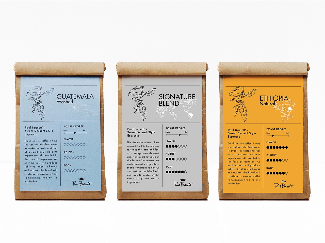 グァテマラ サンタクララ ウォッシュド/ポールバセット シグネチャーブレンド/エチオピア イルガチェフ ゲデブ ナチュラル