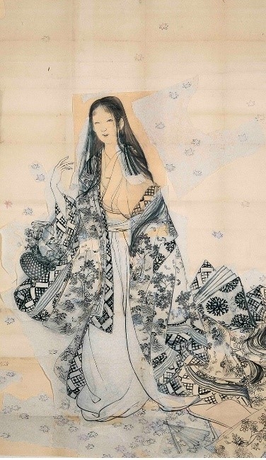 上村松園「花がたみ(下絵)」大正4年(1915)