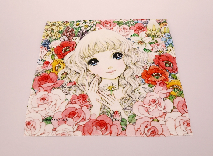 ハンドタオル「花の中の少女」 1,650円(税込)