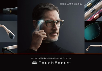 ワンタッチで遠近を瞬時に切り替えられる！ 次世代アイウエア「TouchFocus(TM)」を2月15日に先行販売