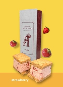 ポルボロンバターサンド ストロベリー&ホワイトチョコレート