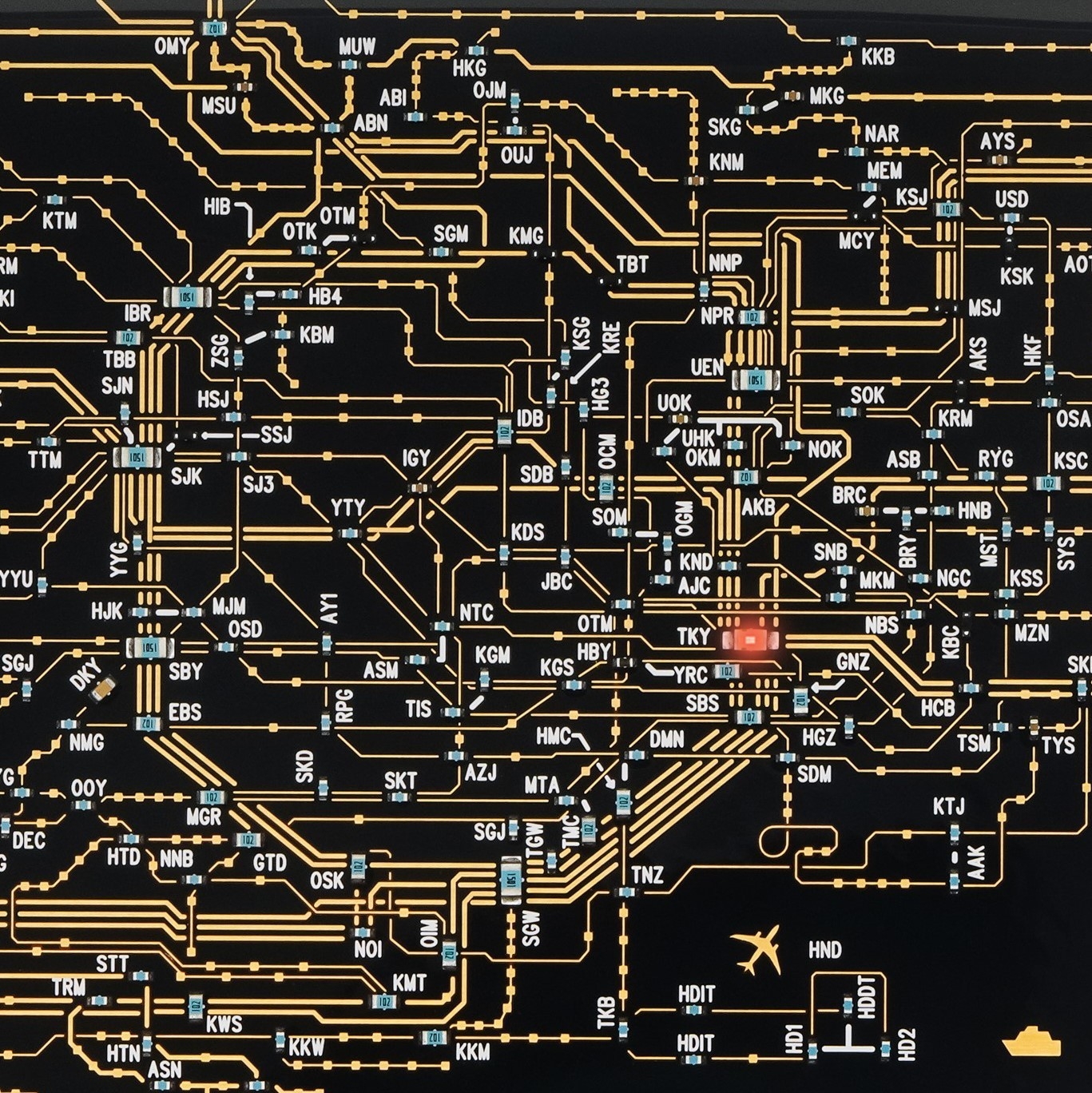 FLASH 東京回路線図 iPhone 13Pro Maxケース 黒 ズーム