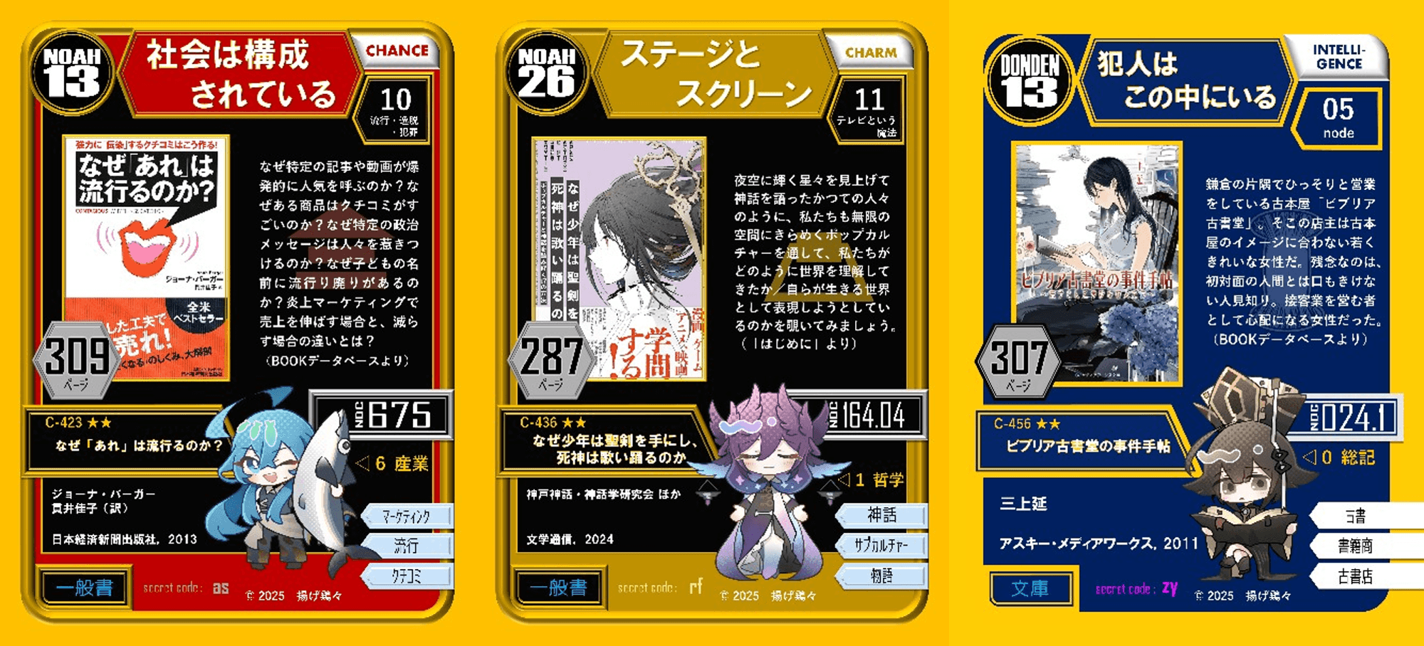 参加者に配布するトレーディングカード(一部)