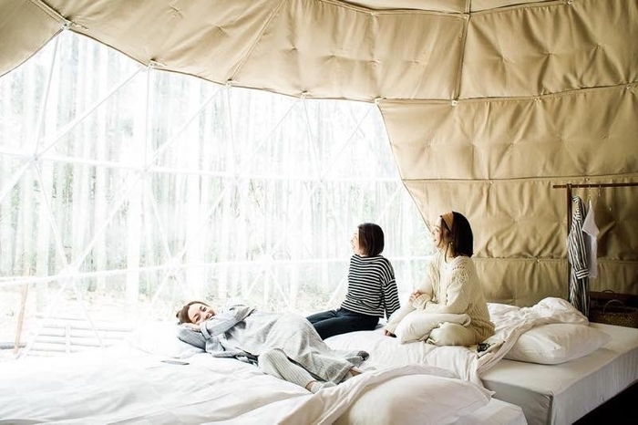 ▲THE BAMBOO FOREST ドームテント 過ごし方例