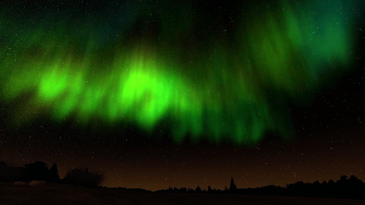 美しいオーロラが現れることも!