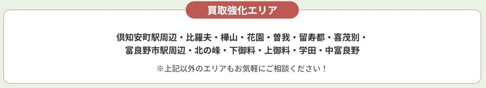 不動産買取営業強化エリア - 俱知安ニセコ・富良野