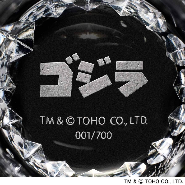 ゴジラ江戸切子グラス底面