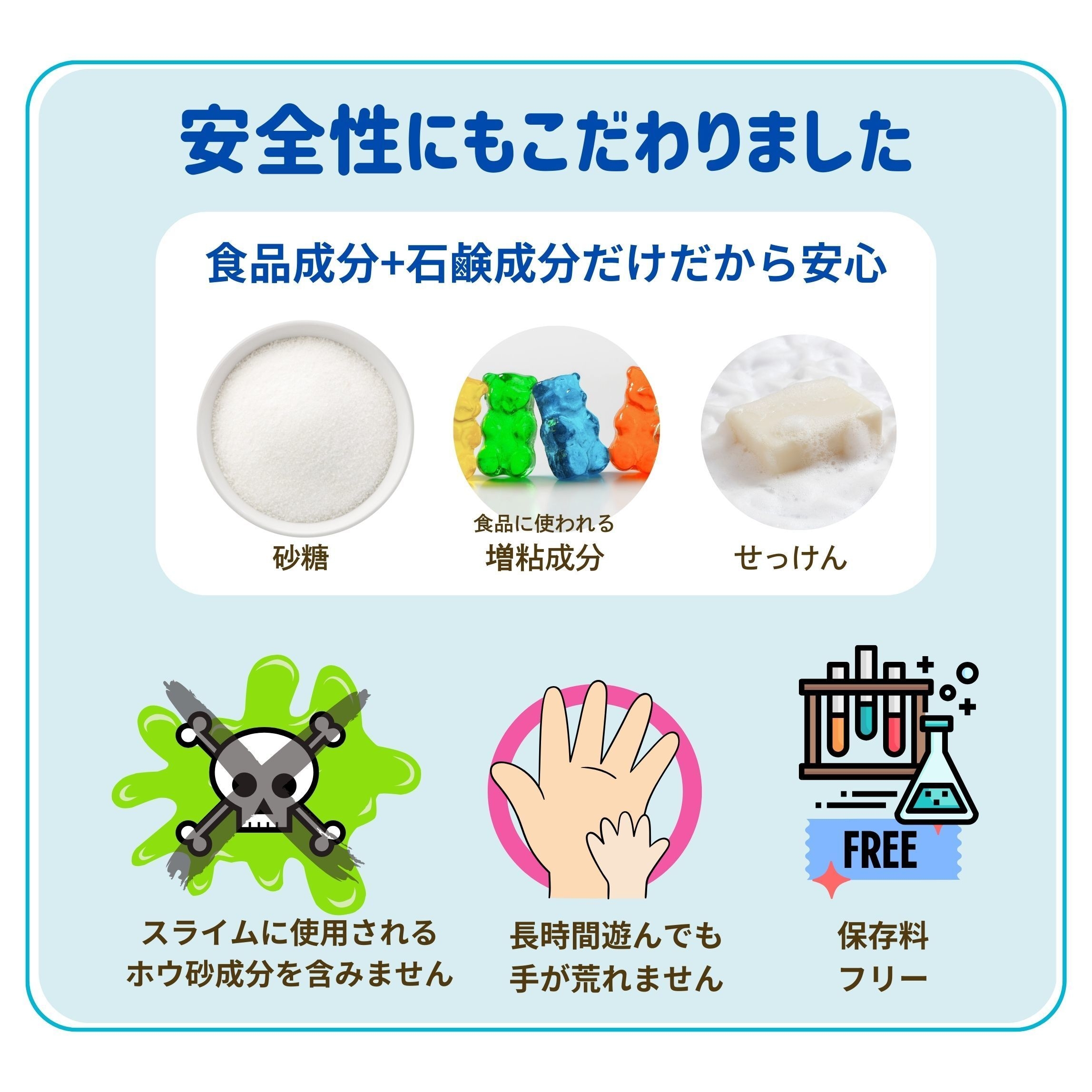 子どもの才能のびーるせっけん(R)安全性へのこだわり