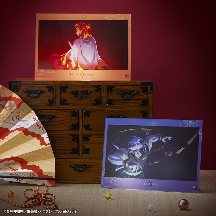 E賞:アクリルビジュアルボード 宇髄天元(下)/F賞:アクリルビジュアルボード 煉獄杏寿郎(上)